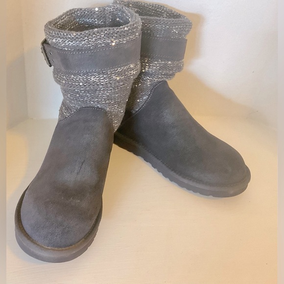 UGG AUSTRALIA Classic Cambridge Women's boots size 8. Gray Suede with glitter - Picture 8 of 15